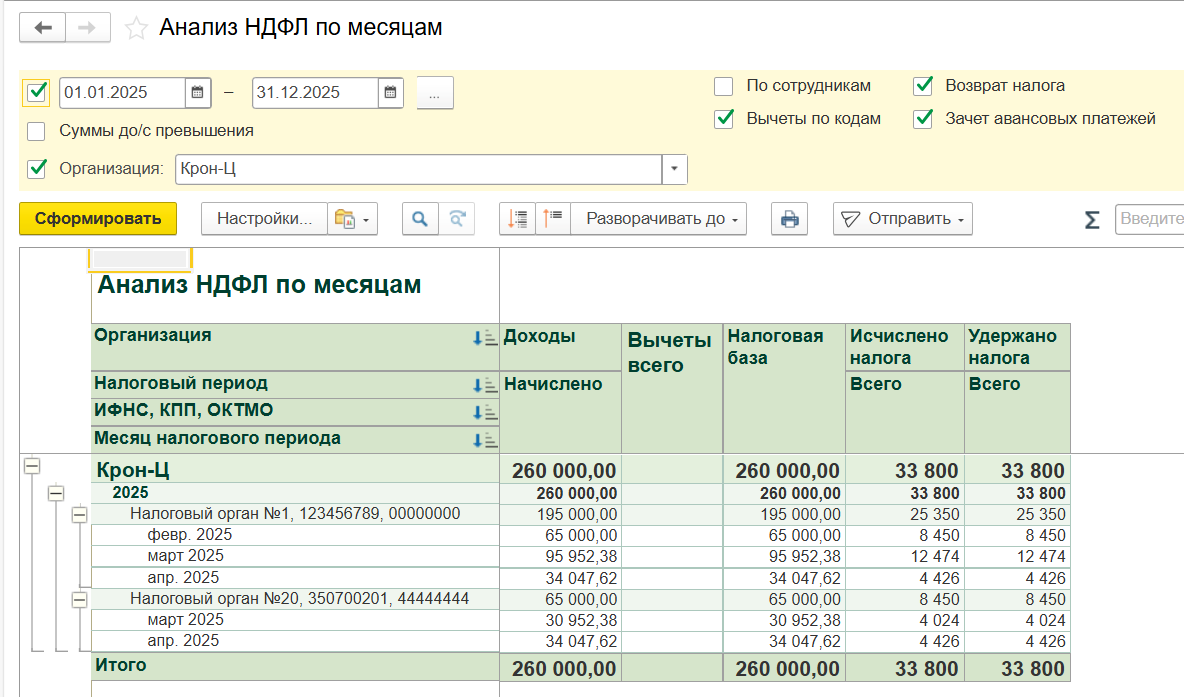 Исправление НДФЛ
