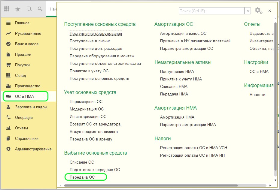 Передача ОС